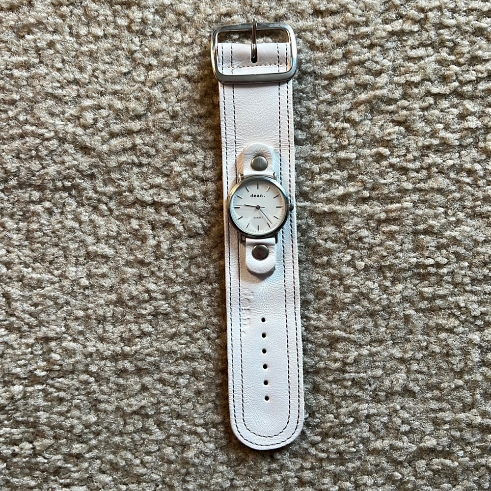 White leather dean. watch